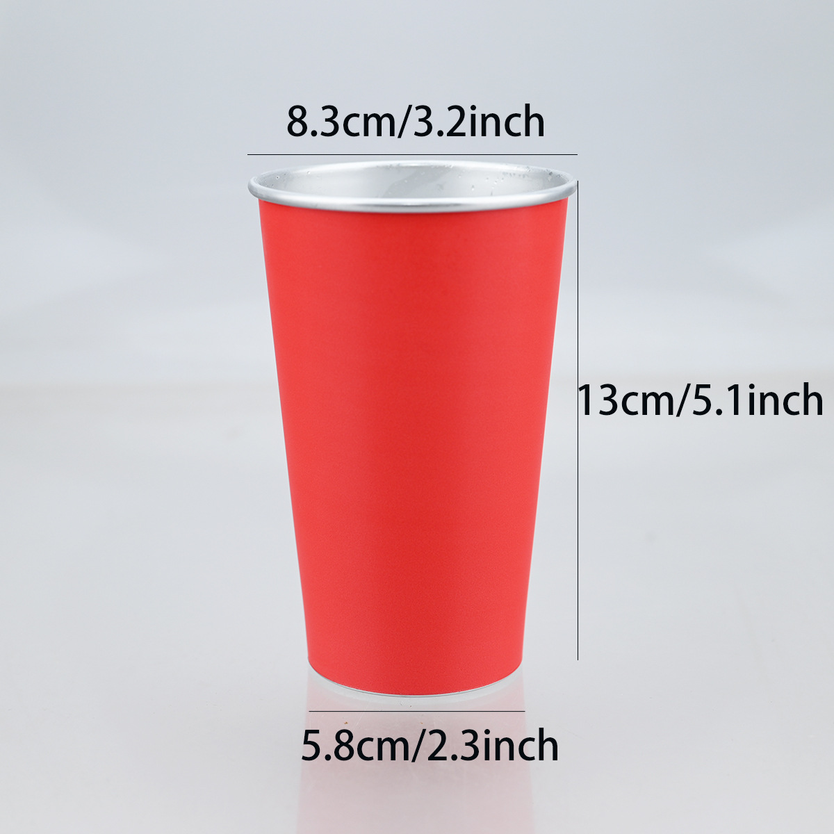 Aluminum cups with a gradient color when exposed to cold, cola, cold drinks, beer and water cups, metal cups, cross-border 470m outdoor portable aluminum cups Specification drawing