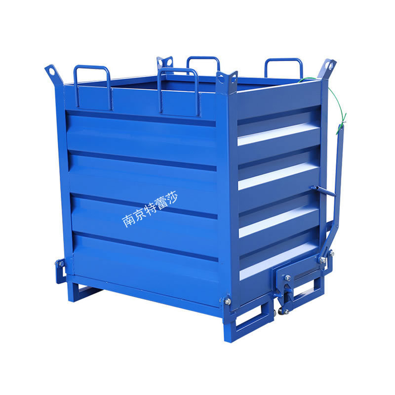 Iron filings car with cover, industrial self-unloading hand dump bucket machine tool, stainless steel heavy-duty scrap oil pan, metal transfer car undefined