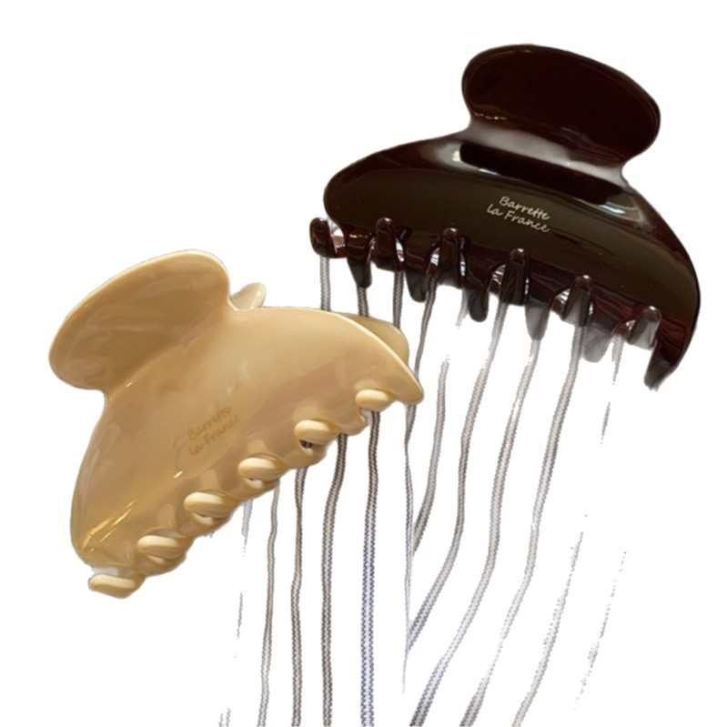 Korean imported France gold label jelly solid color medium size hair gripper French acetic acid gripper, half gripper hair clip, shark clip Item Picture