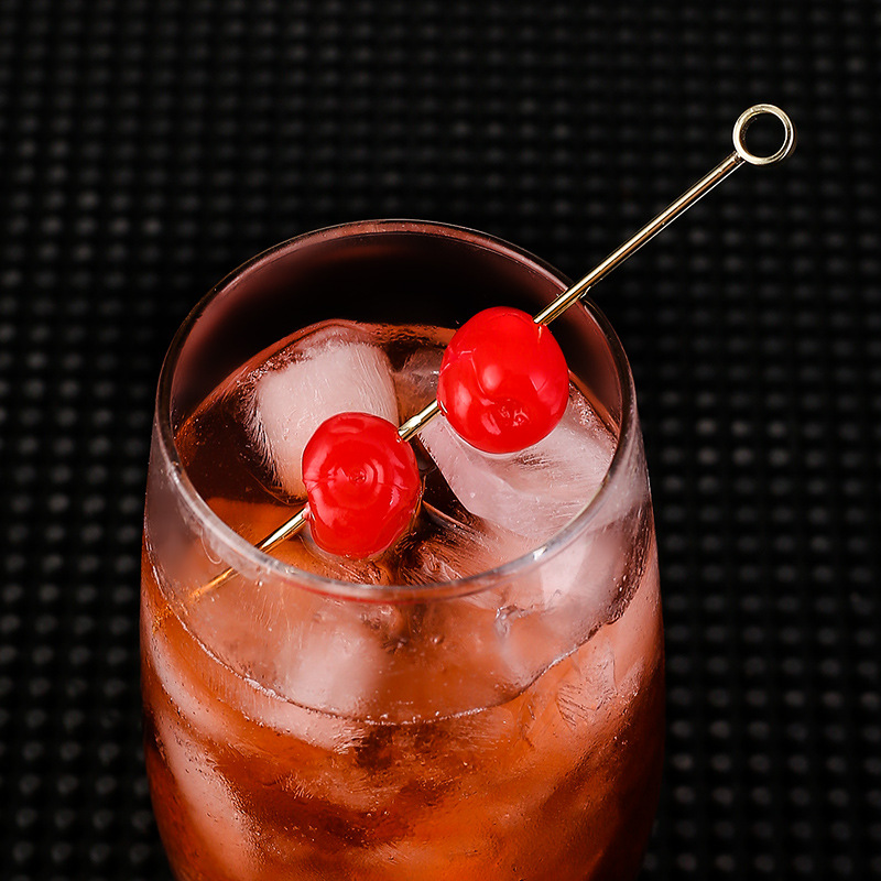 304 stainless steel cocktail needle, creative metal decorative needle, Martini olive needle, fruit tag, sword-shaped fruit needle details Picture
