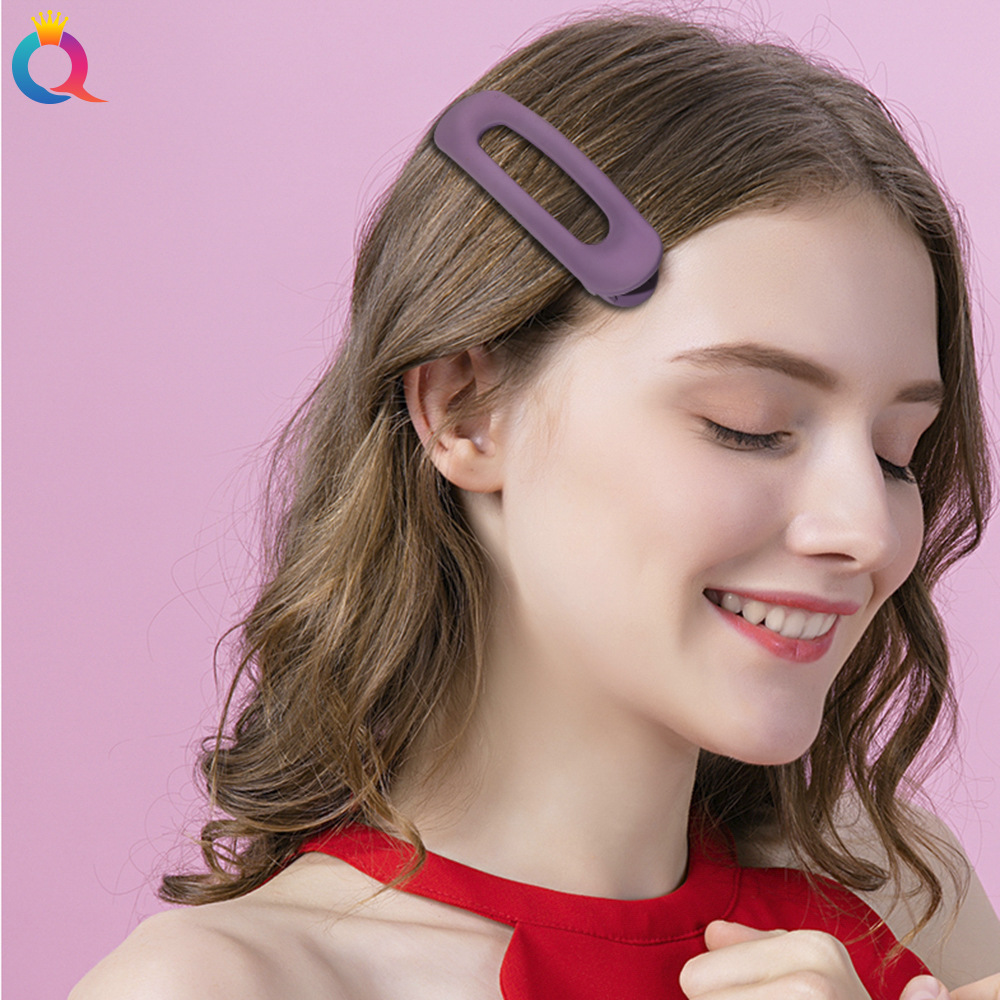 Qiyue matte colored side clips, large hair clips, face wash one-line clips, side clips, simple bangs, hair clips, duckbill clips, headwear Specification drawing