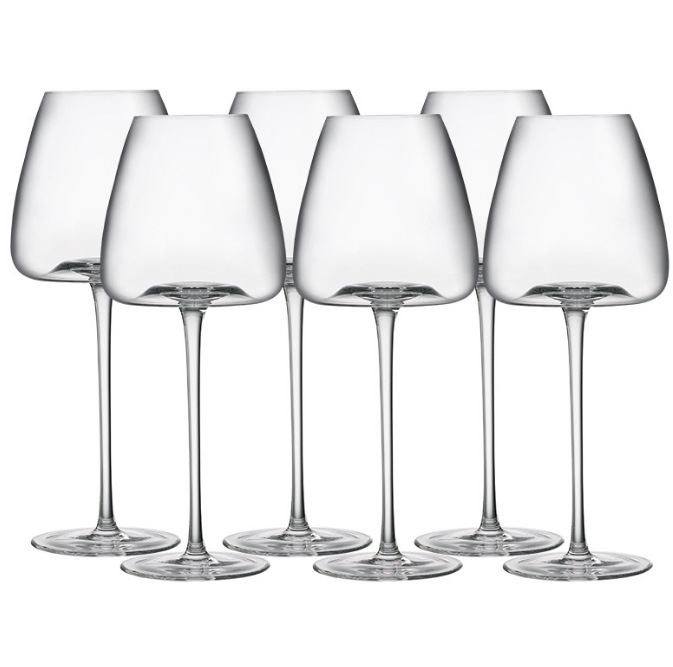 Factory direct-fired cold-cut red wine glasses, crystal wine glasses, Burgundy glasses, red bow tie, goblets, logo Item Picture