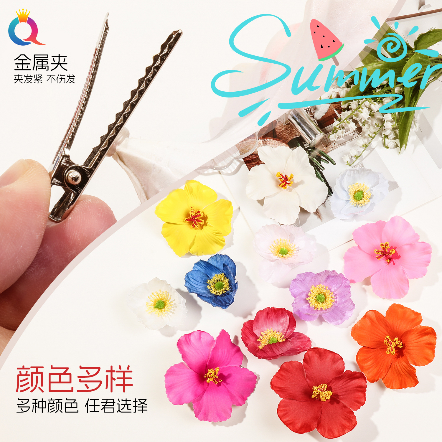 Qiyue Cross-border Amazon realistic flower hairpins, Bohemian bridal hairpins, headwear and hair accessories wholesale Application Scenario