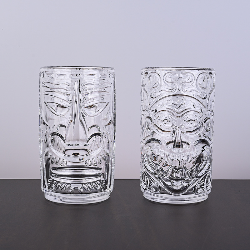 Tiki glass, Ghost Face cup, Hawaiian party Halloween Zombie totem face cocktail cup, new cocktail glass full figure