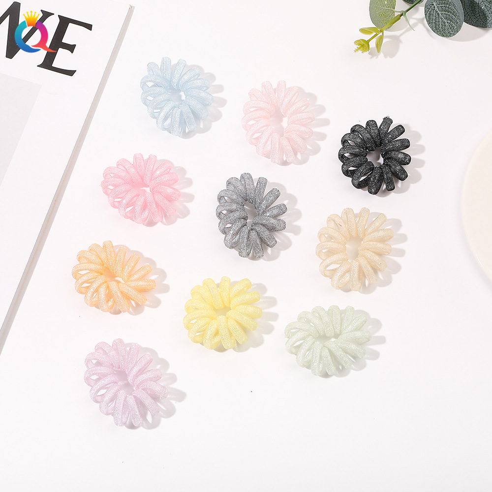 Qiyue Amazon cross-border telephone line, hair tie, Eugene mesh, yarn, hair tie, hair accessory, hair accessory, leather band wholesale details Picture