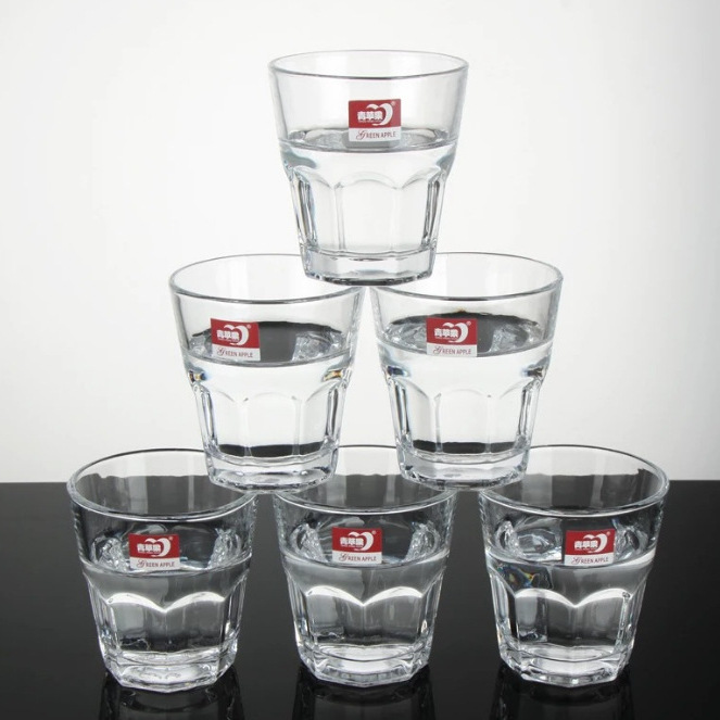 Green apple glass cup with star anise 150ml Special offer, bar, KTV beer mug, household heat-resistant glass cup, tempered cup Specification drawing