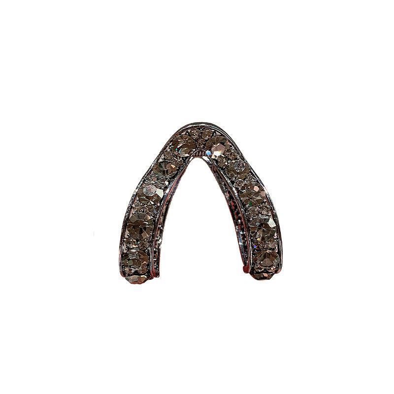 V-shaped high ponytail clip, a popular online hit with a high-end rhinestone semi-tied hair clip, is a feminine updo accessory for the back of the head Item Picture
