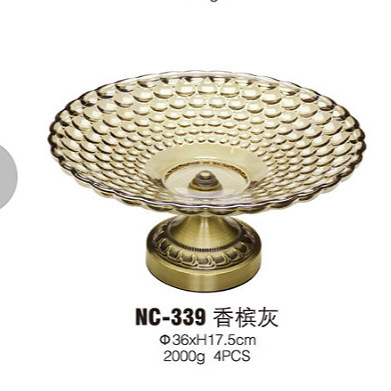 European-style fruit and snack plate, creative modern living room coffee table, light luxury large crystal glass single-layer fruit plate full figure