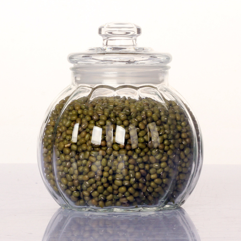 Sealed jars, food-grade glass jars, small pumpkin-shaped jars, tea jars, moisture-proof storage bottles, honey and lemon storage jars Item Picture