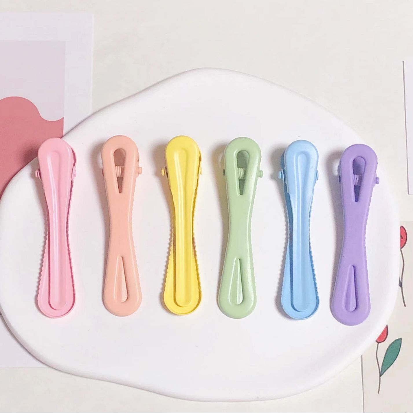 Cute dopamine hair clips diy base clips, hair accessories headwear, seamless hair clips diy base pieces, one-line bangs hair clips Specification drawing