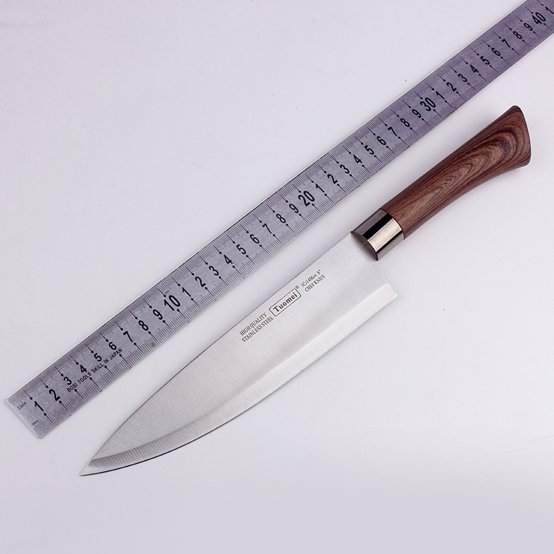 Wholesale of household stainless steel chef knives, wood-handled kitchen knives, Western-style multi-purpose knives, sharp fruit knives and kitchen knives Specification drawing