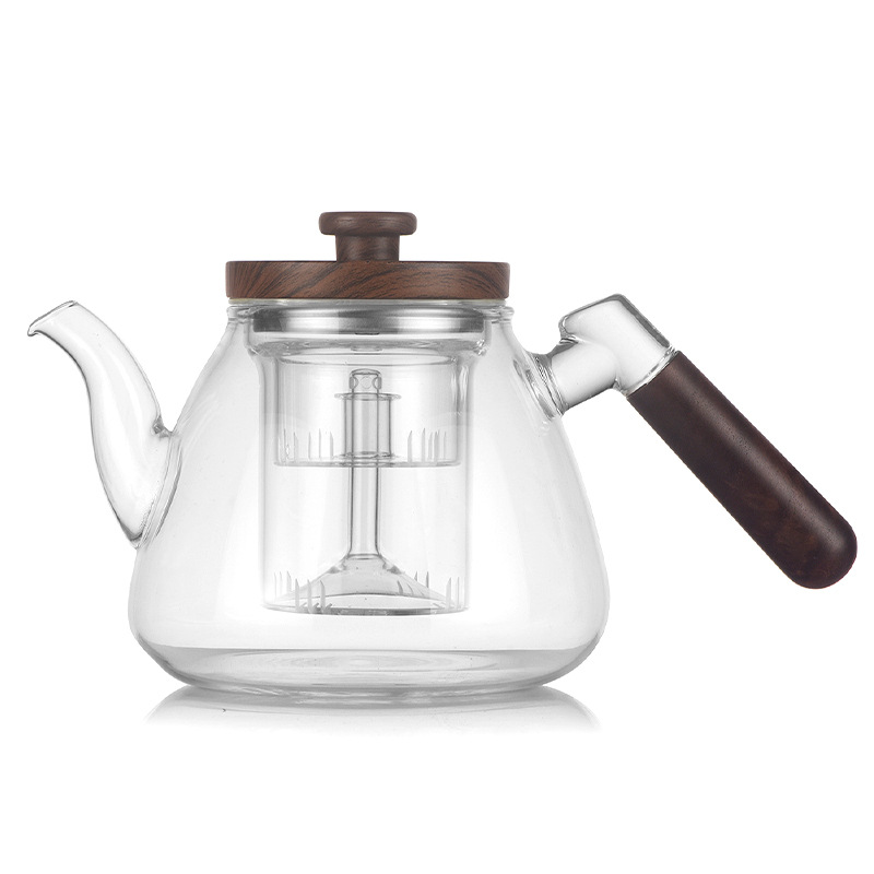Glass teapot, tea water separation and filtration teapot set, high-temperature resistant household electric ceramic stove, tea steaming and boiling set around the stove Item Picture