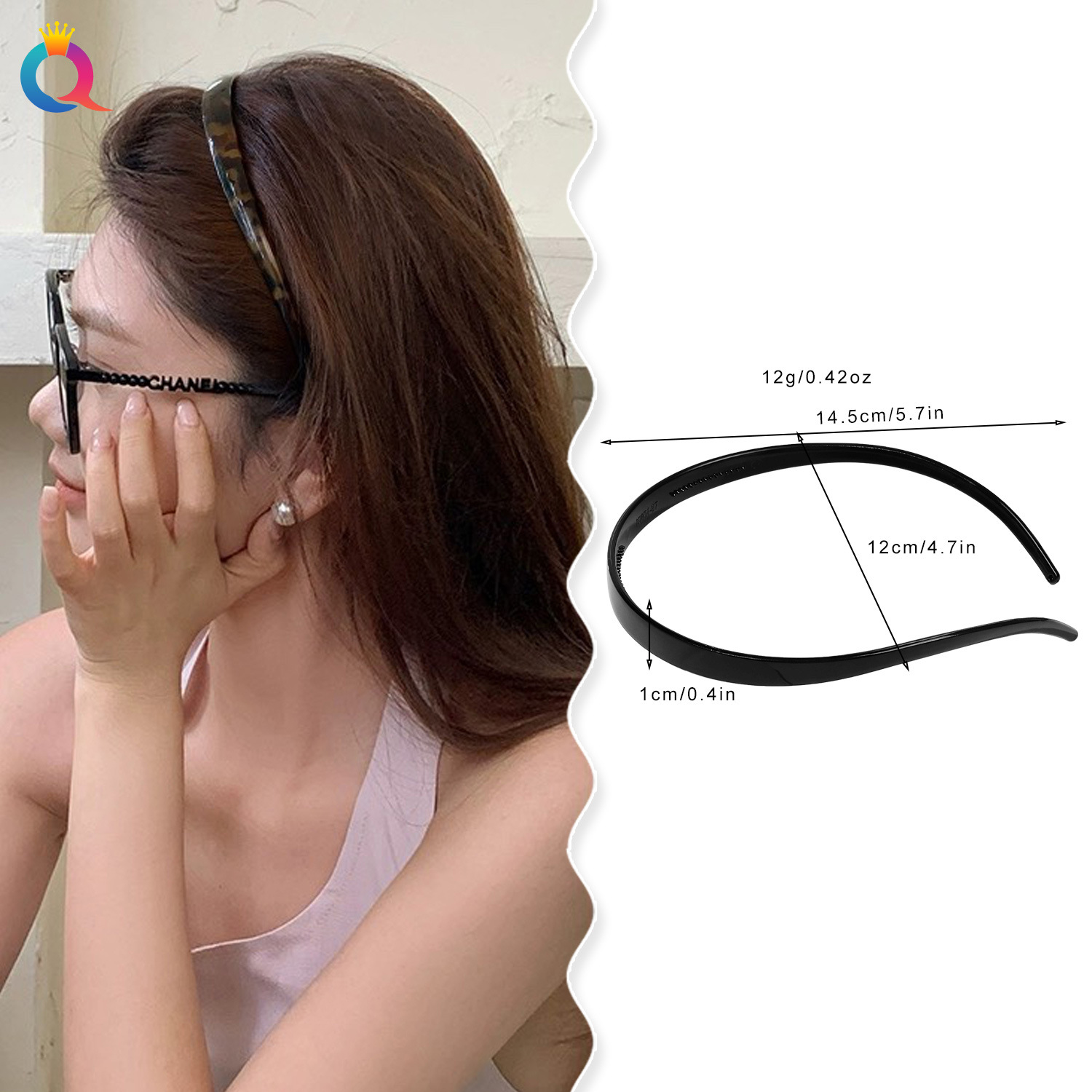 Qiyue Cross-border PCU-shaped thin hair band, high top of the head, high-end face-washing wave hair band, hair hole headband, hair accessory wholesale details Picture