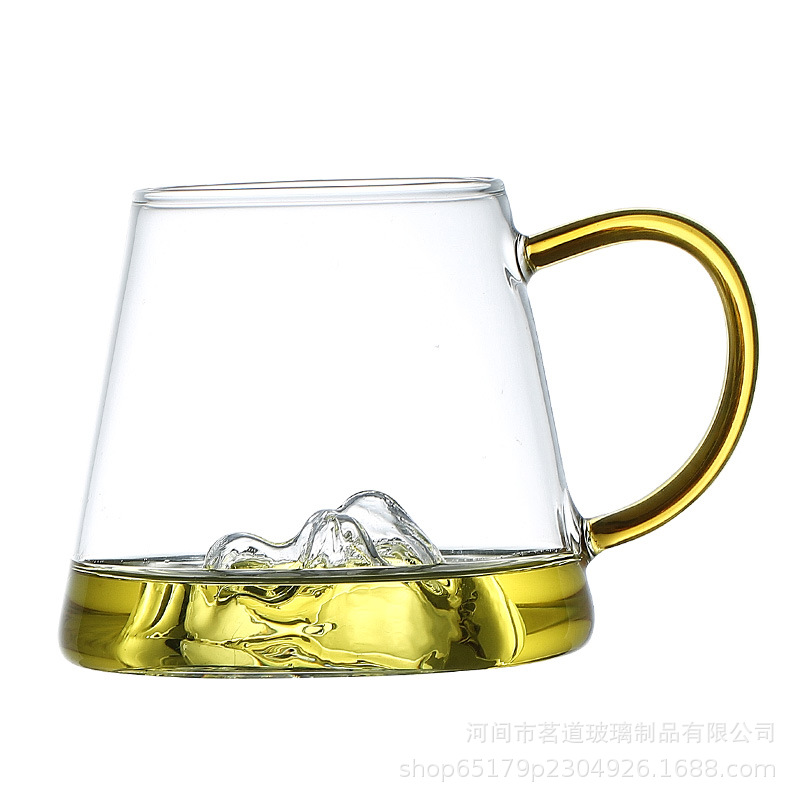Fuji Mountain high borosilicate glass cups, vintage water cups, coffee cups, whisky glasses, volcano cups, sizes Item Picture