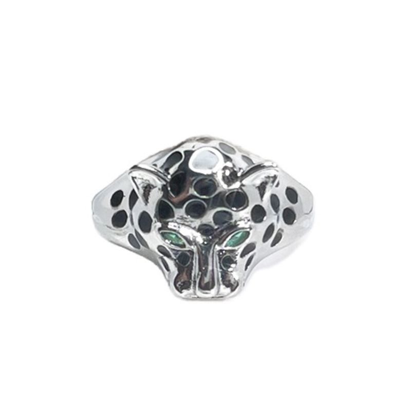 A cool and trendy leopard head glazed open ring for women, with a fashionable and unique style. It's a punk and Instagram cold style ring Item Picture