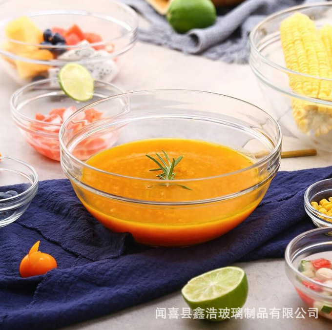 Lemeiya tempered glass bowls, transparent heat-resistant salad bowls, rice bowls, dessert bowls, household wholesale, hotel commercial Application Scenario