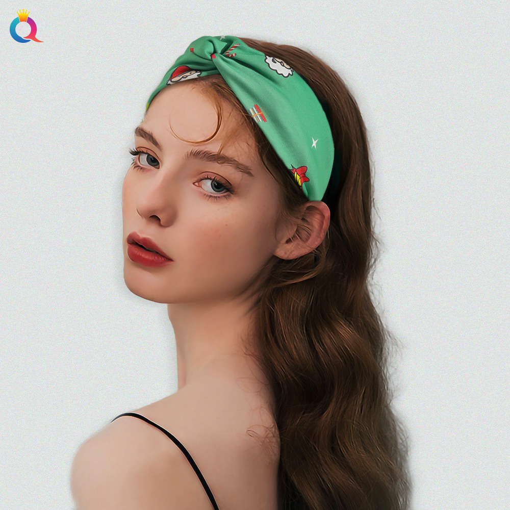 Qiyue Christmas Crossover headband Sports Hair Accessory Zone in Europe and America, supports sample making Specification drawing