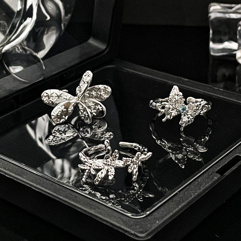 This niche design features an irregular butterfly star plain ring texture and a fashionable open ring. It's a simple, versatile and personalized ring for women Application Scenario