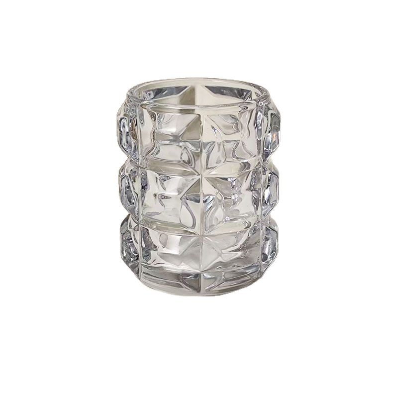 Korean-style transparent glass pen holder, irregular-shaped gemstone makeup brush holder, storage holder, pen holder, photo decoration, prop, and display item Item Picture
