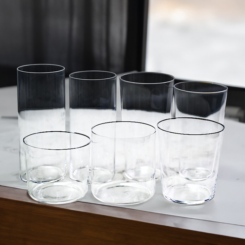 INS household ultra-thin high-end glass cup, straight cylinder Colin cup, simple straight glass cup, high-temperature resistant new style wholesale full figure