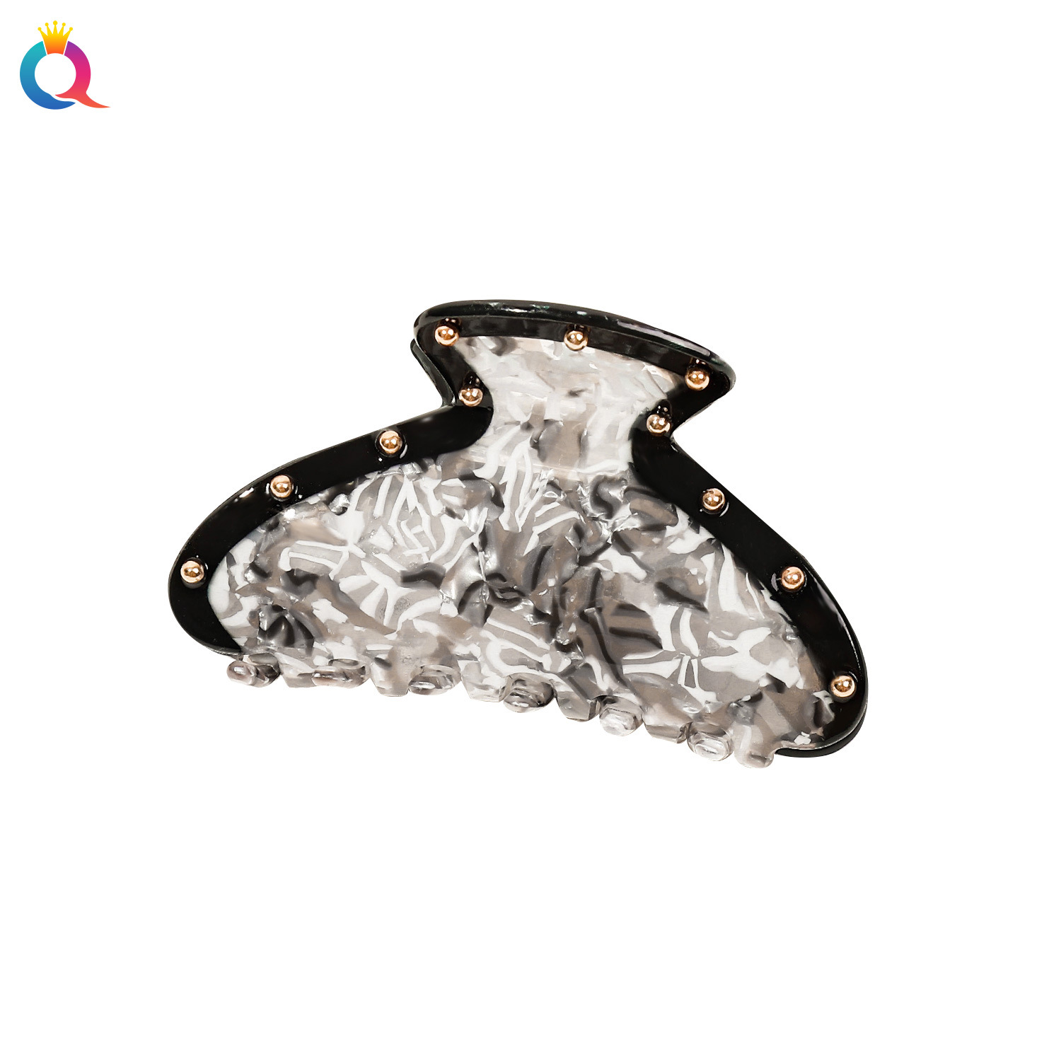 Wholesale of Qiyue Amazon PVC hair clips, InS-style tortoiseshell acrylic grab clips, and imitation acetic acid shark clips as hair accessories Item Picture