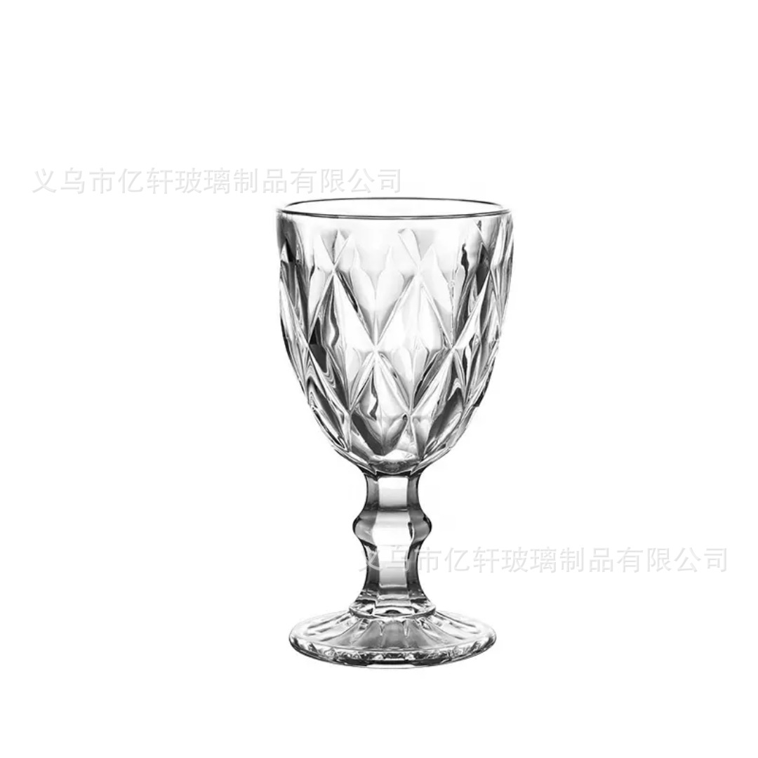 French court-style transparent glass wine glasses, spray-painted champagne glasses, highball glasses, thickened European style wine glasses Item Picture