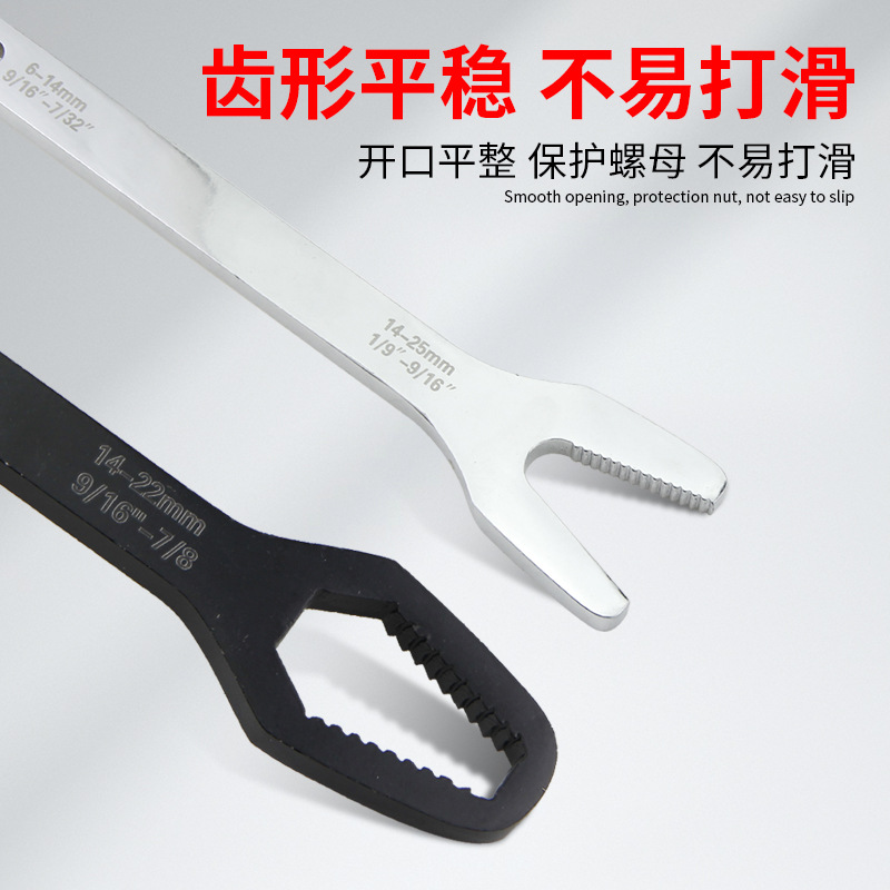 Multi-functional self-tightening wrench, double-head plum blossom open glasses fixed head plate, 8-22mm narrow multi-purpose adjustable wrench Application Scenario