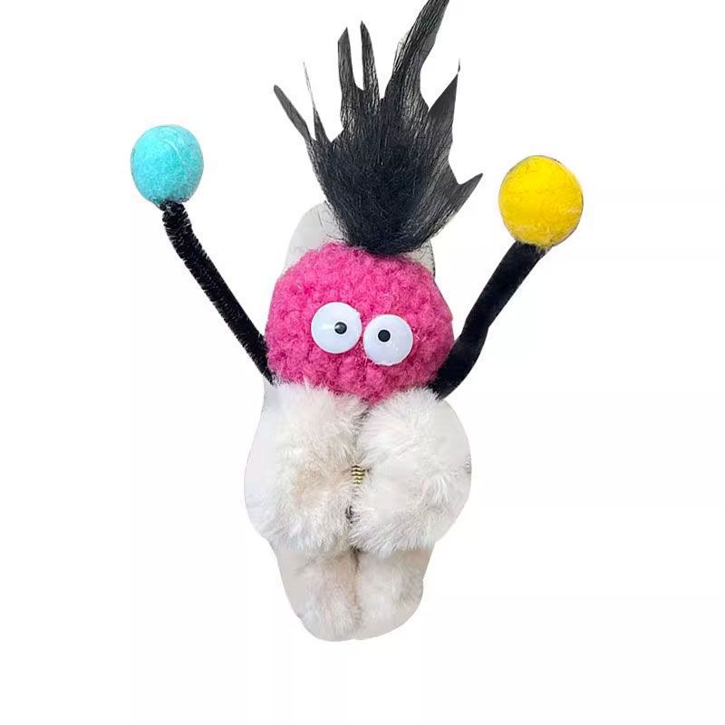 Cute and funny plush hair clips, ugly doll shark clip headwear, adorable Ins-style furry updo hair grabber new style Item Picture