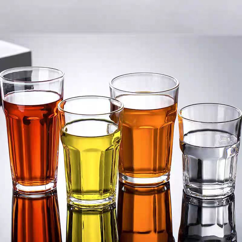 Octagonal glass cups, beer mugs, ktv bar beer mugs, whisky cups, household water cups, breakfast milk and juice cups Specification drawing