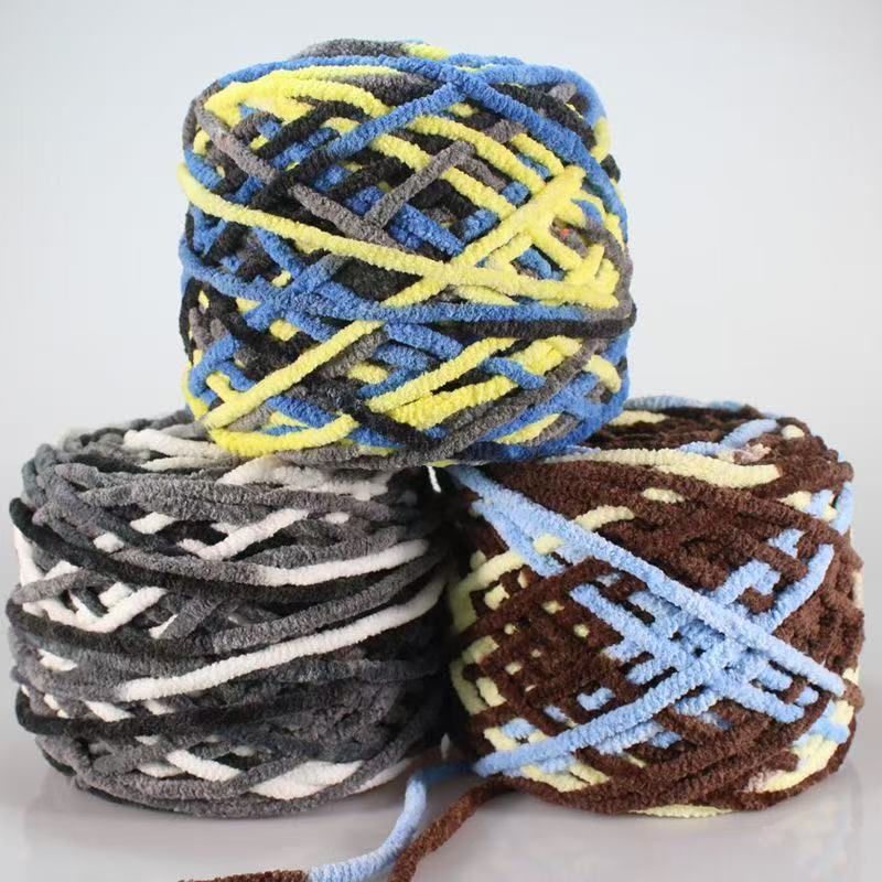 大团小冰条线厂家批 手工diy编织钩拖鞋织围巾毛线团