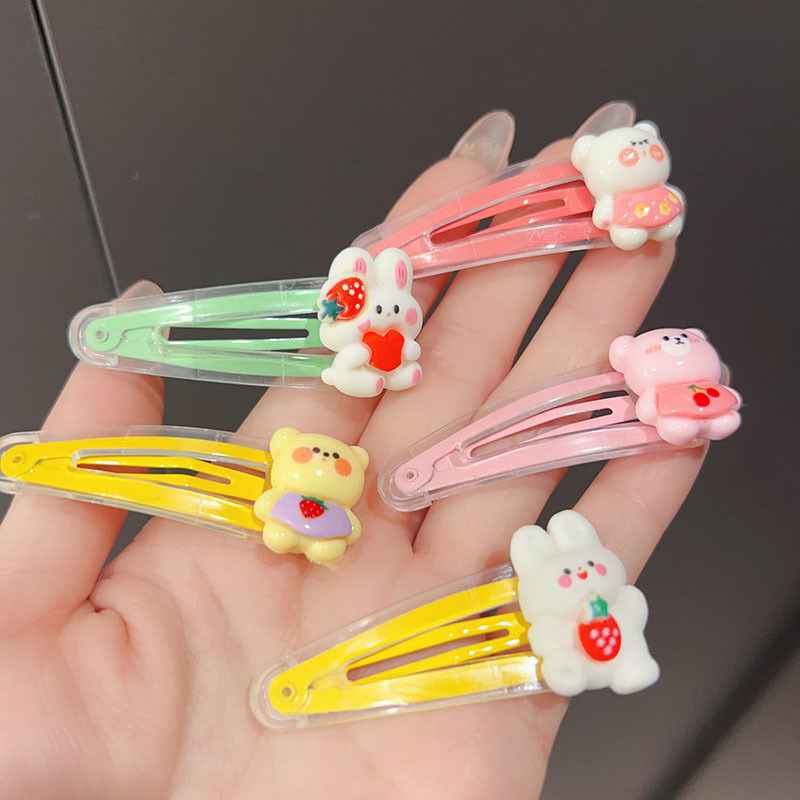 Baby girl hair clip, candy color, cute cartoon animal fruit bangs, bb clip, children's cute hair accessory clip for kids Specification drawing