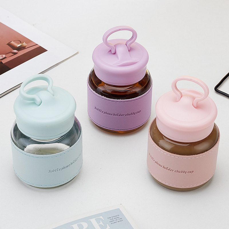 High-appearance-level mobile phone stand, chubby cup, heat-insulating handle water cup, mini cute portable milk cup, beverage cup details Picture