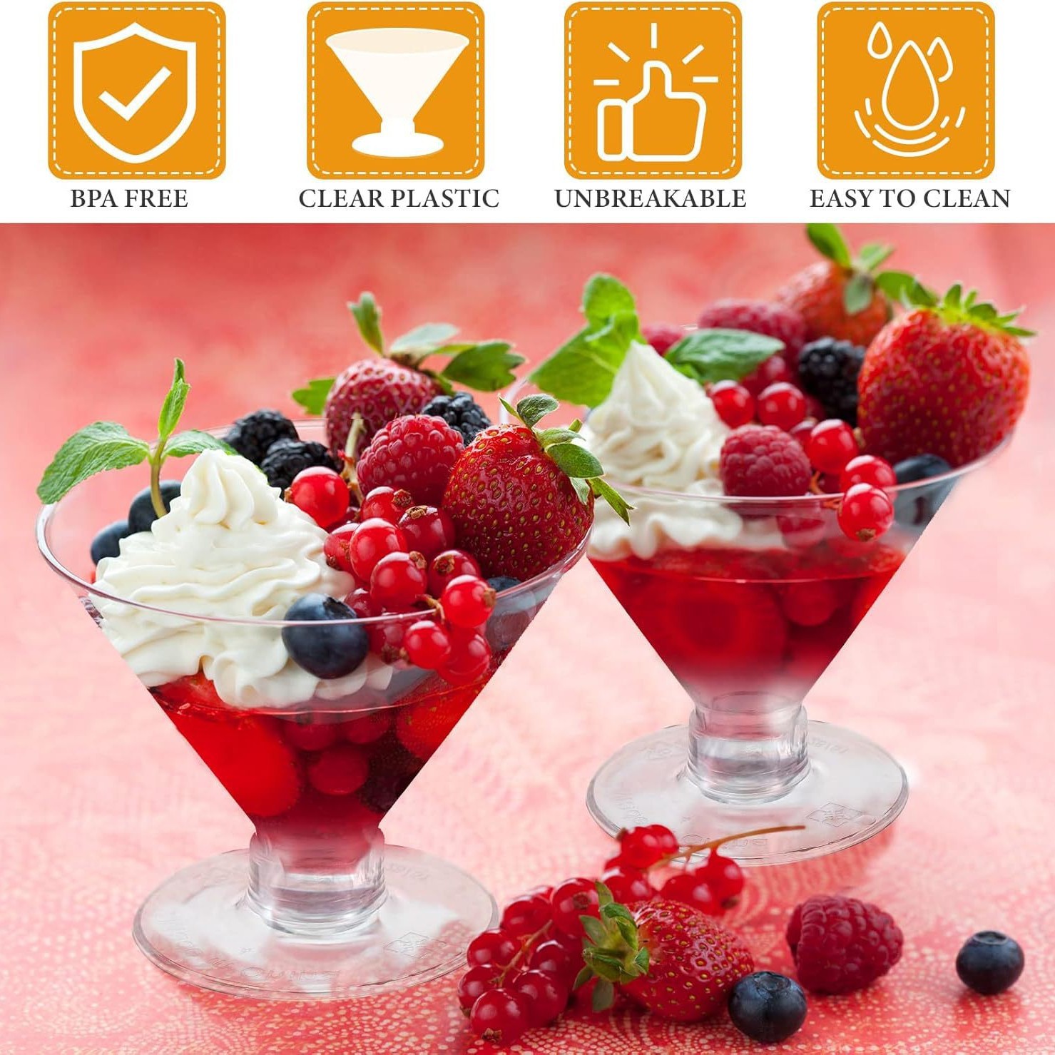 Wholesale 150ML dessert cups, disposable plastic transparent mousse cups for cross-border Middle East gatherings, parties and weddings Application Scenario