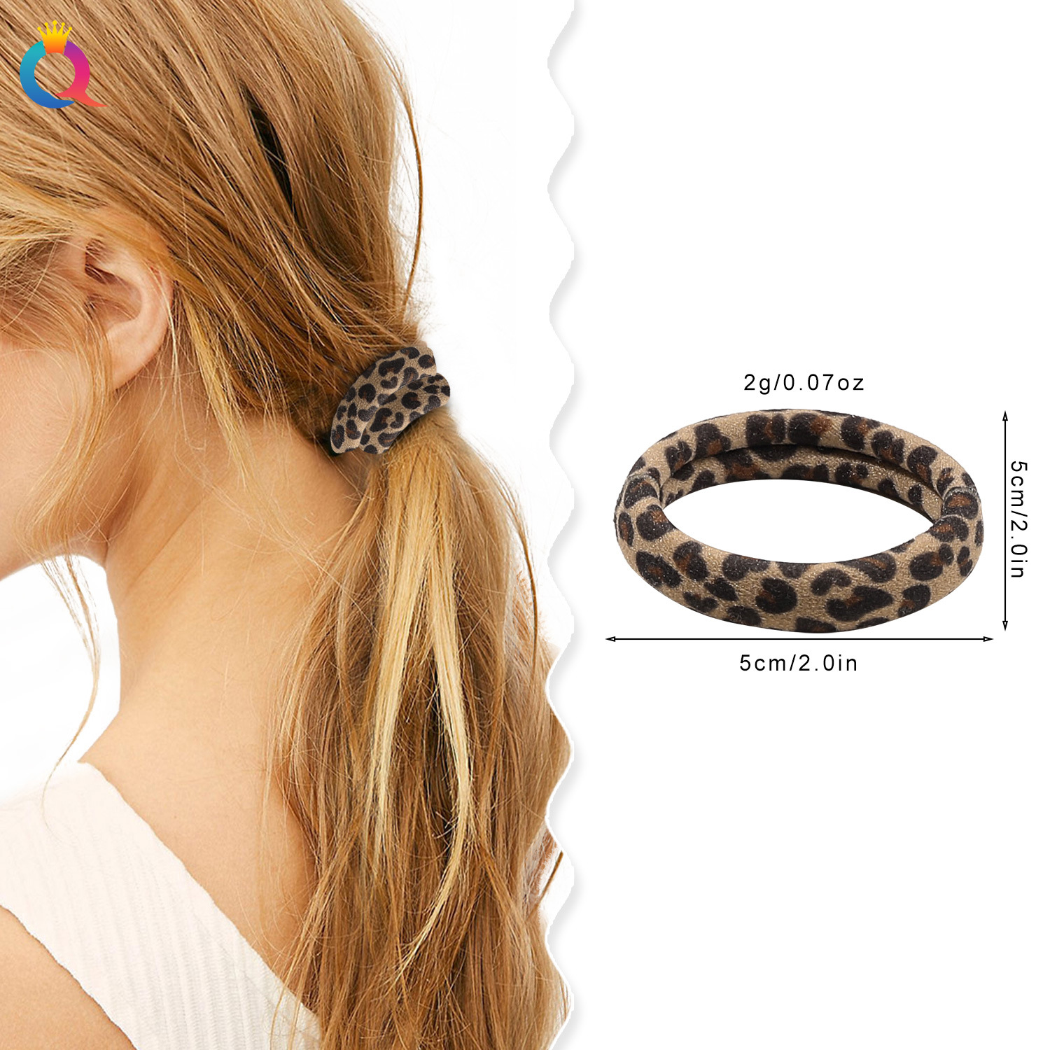 Wholesale of Qiyue upgraded and thickened leopard print seamless hair bands, women's retro towel bands, high-elasticity hair bands and hair accessories details Picture