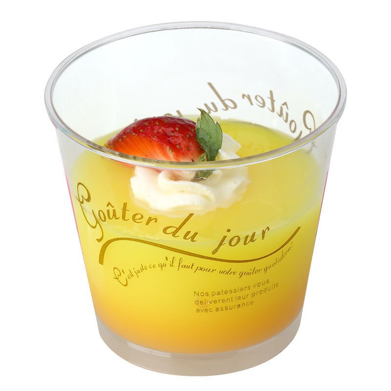 Plastic pudding cup factory customizes cross-border disposable mousse cups with logo patterns and party dessert cups for wholesale Specification drawing