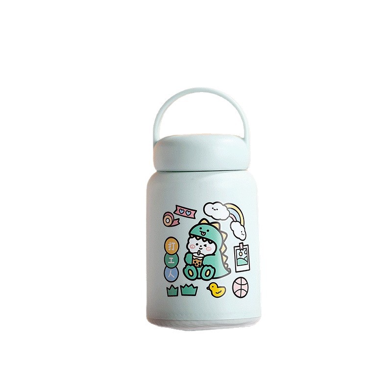 Cartoon glass water cup for girls, portable high appearance level glass cup, creative coffee milk water cup with hand-held glass cup Item Picture