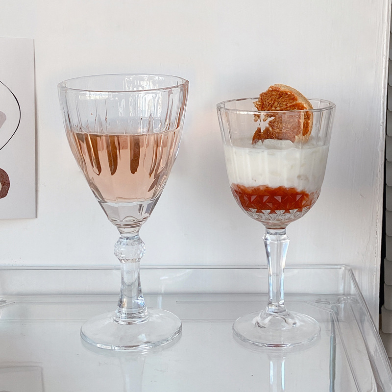 European-style household glass wine glass set, engraved champagne glass, whisky highball glass, wine glass full figure