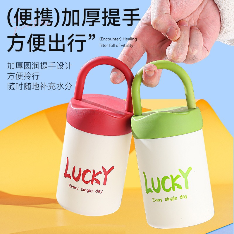 Portable stand water cup for going out, cute and creative double-layer casual activity, opening gift with logo printing details Picture