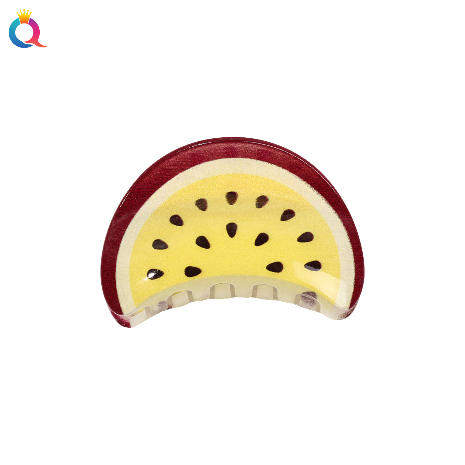 Qiyue Cross-border Korean-style fruit print grab clip, simple and elegant, high-end shark clip women's headwear and hair accessories wholesale Item Picture
