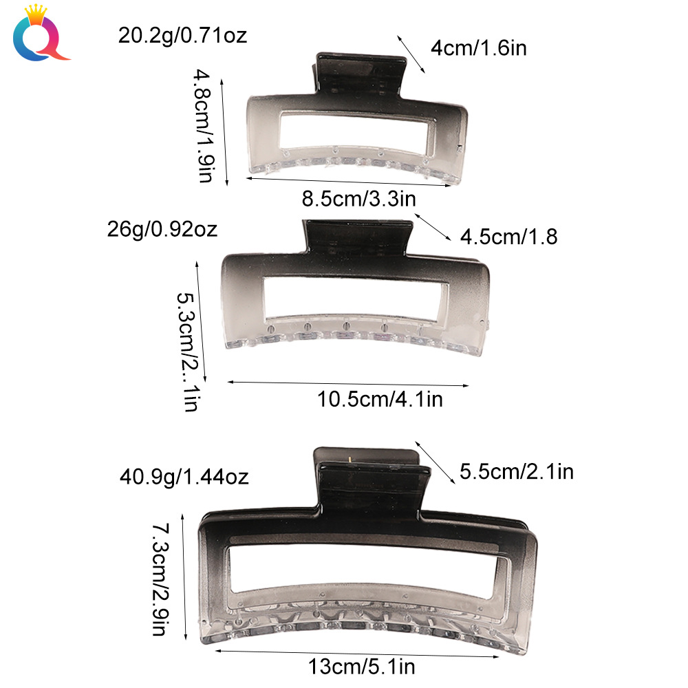 Wholesale of Qiyue Cross-border large gradient color square hair clips, high-end back head updo hair clips, shark clips and hair accessories Application Scenario