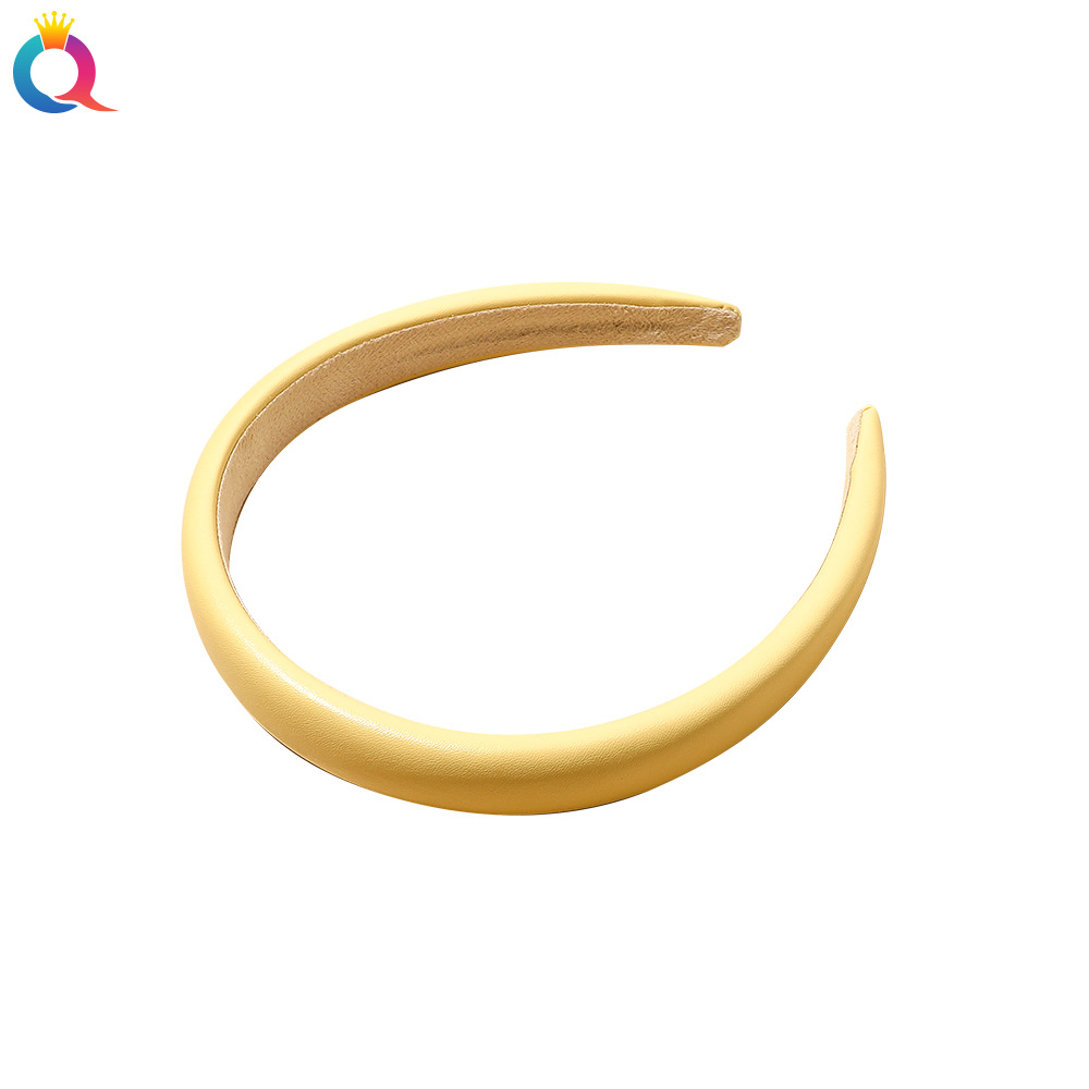 Qiyue's new Korean-style PU leather sponge hairband, a fresh and elegant headband, a versatile hairpin for washing the face and pressing hair, is a hair accessory Item Picture