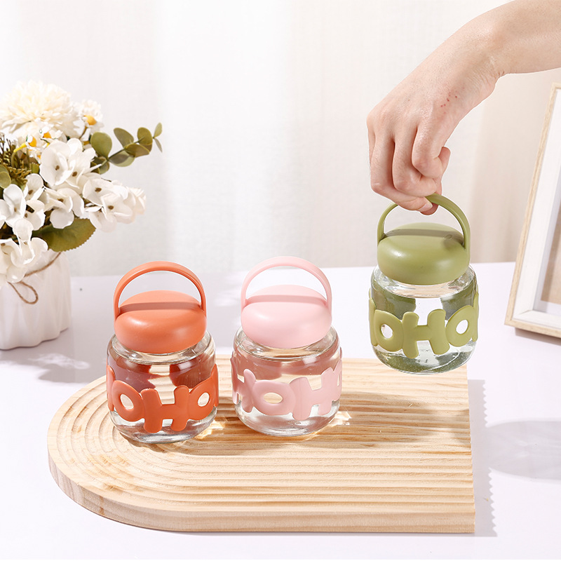 Letter cup sleeves, glass cups, cute and fresh water cups, portable hand-held cups, ground promotion, opening event gift cups wholesale Application Scenario