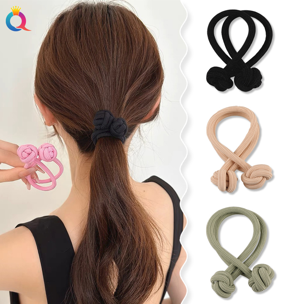 Qiyue Cross-border Sweet and highly elastic hair bands, high ponytail hair ties that won't damage hair, rubber bands, hair ties, and hair accessories wholesale details Picture