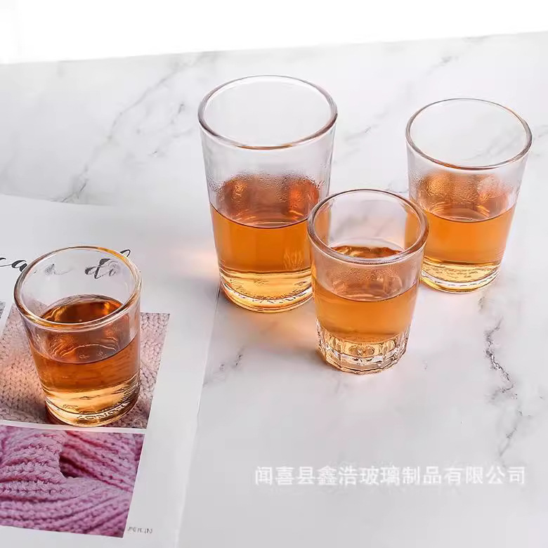 Tableware tempered cups, slanted smooth tempered cups, glass cups, water cups, transparent beer mugs, tea cups, juice cups Specification drawing