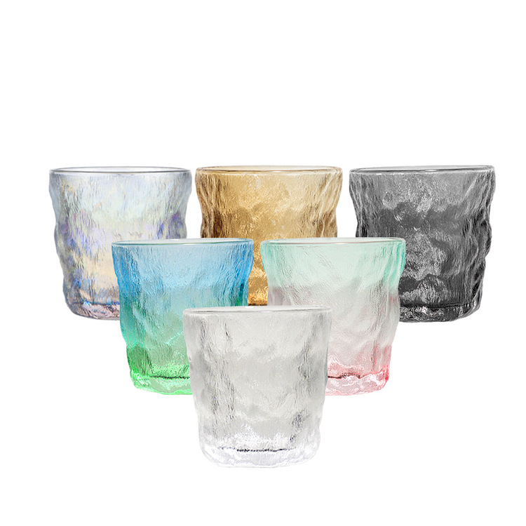 Glacial-patterned glass cups, high-appearance-level water cups, women's gradient color juice cups, children's summer Ins-style coffee cups, beer mugs Item Picture