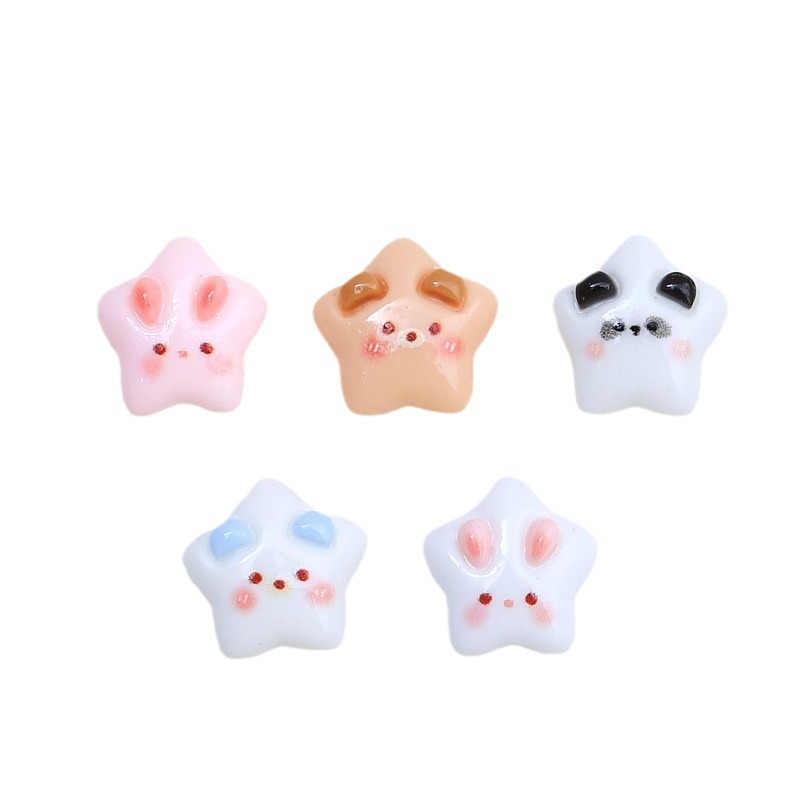 Mini five-pointed star cartoon animal accessories, cream rubber shoe buckle material, resin accessories, diy jewelry, hair clip accessories Item Picture