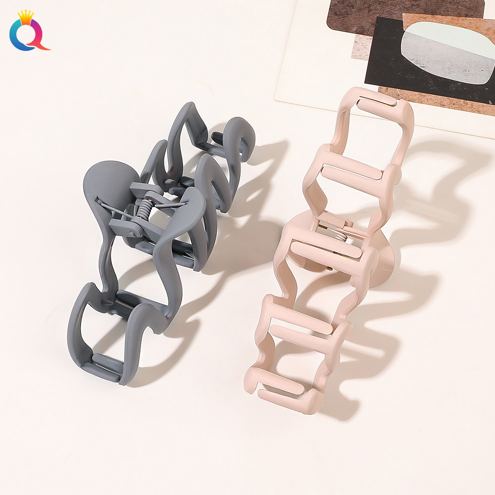 Qiyue Cross-border oversized high-end wavy hair clips, shark hair clips, large quantity, back head updo, grappling clips, hair accessories wholesale Specification drawing