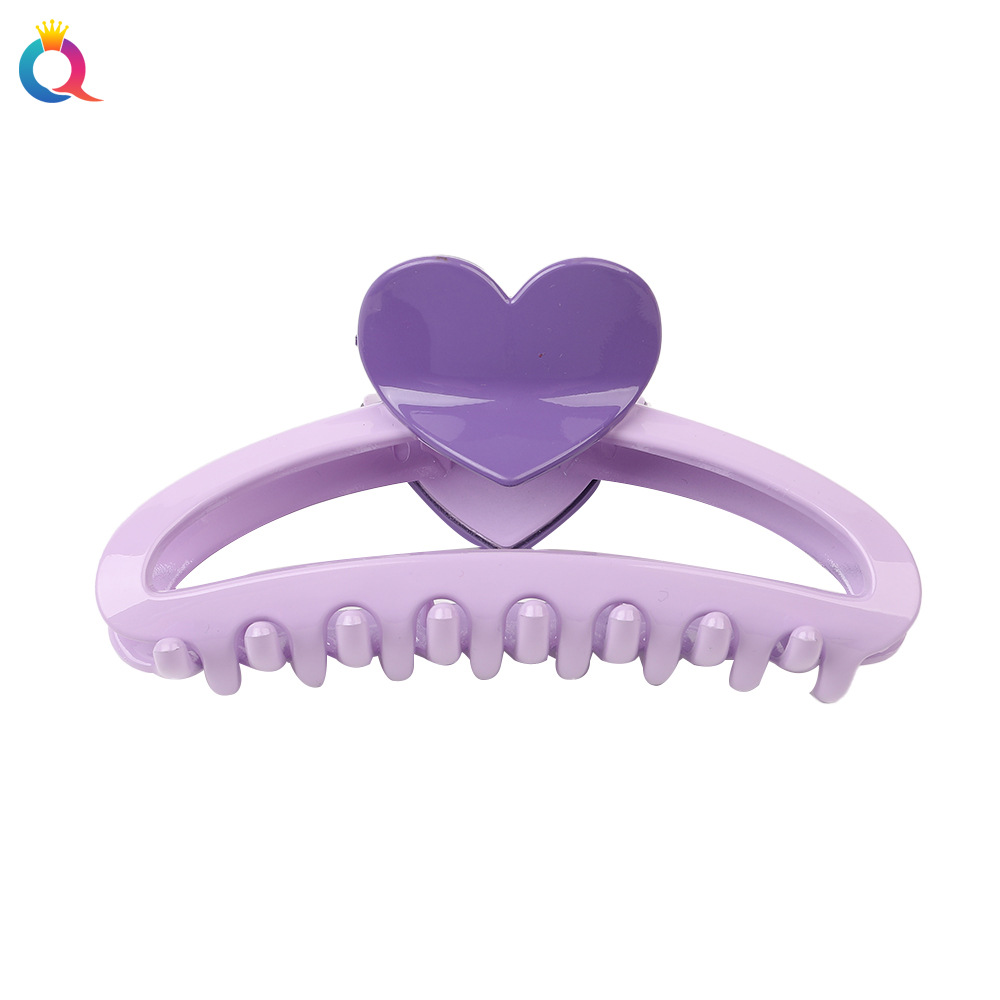 Qiyue Cross-border Simple hollowed-out heart-shaped hair clips, shark clips, high-end back head updo and grappling clips, hair accessories wholesale Item Picture