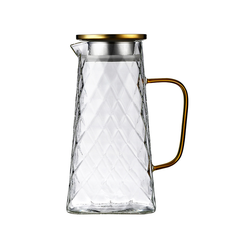 Cold water bottle and cup set, cold water bottle, glass, high-end water ware, high-temperature resistant, cold extraction juice, beverage, tea, cold brewing pot Item Picture