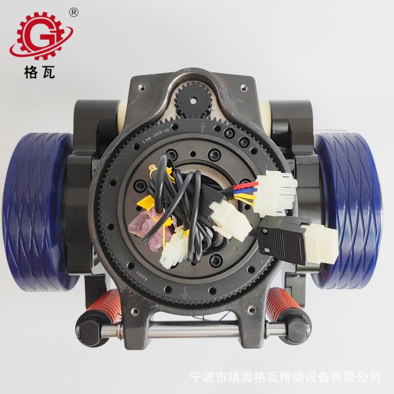 The Geva AGV/AMR drive wheel diameters are 120/140/150/160 low-voltage servo differential wheel assemblies with shock absorption Specification drawing